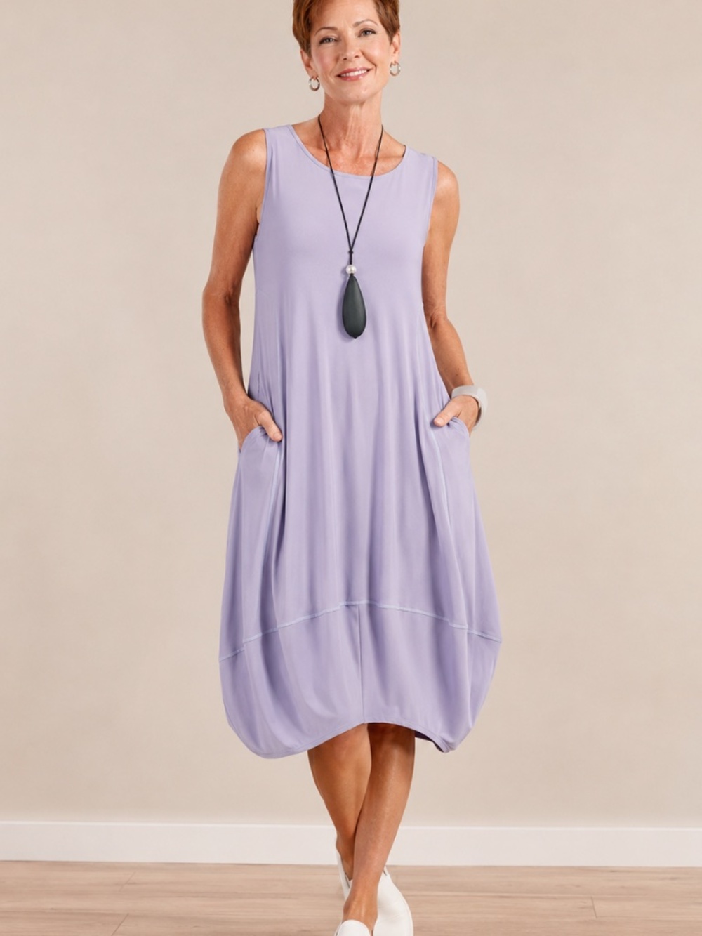NWT - Marla Wynne - Sleeveless Jersey Balloon Dress - SzM